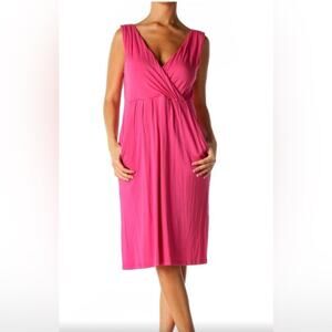 Garnet Hill Starlet Romantic Double V Neck Surplice Jersey Knit Dress Size Small